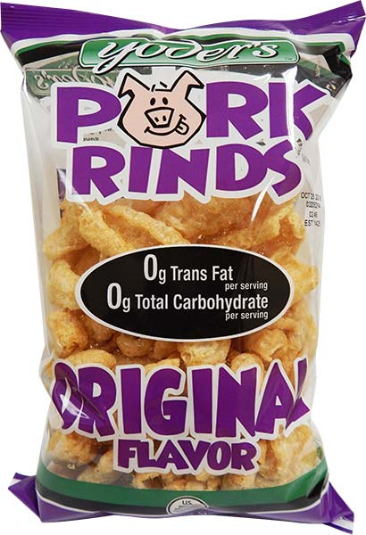 Yoder's Original Pork Rinds (Chicharrones), 12-Pack Case 3.5 oz. Bags