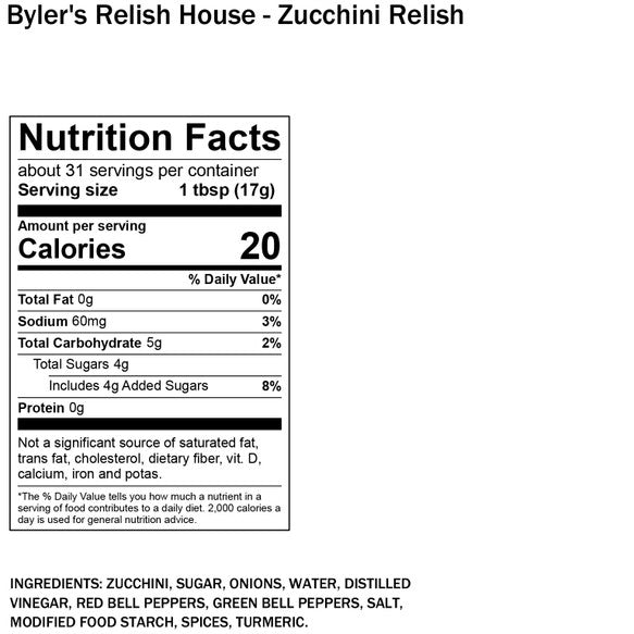 Byler's Relish House Zucchini Relish, 2-Pack 16 fl. oz. Jars